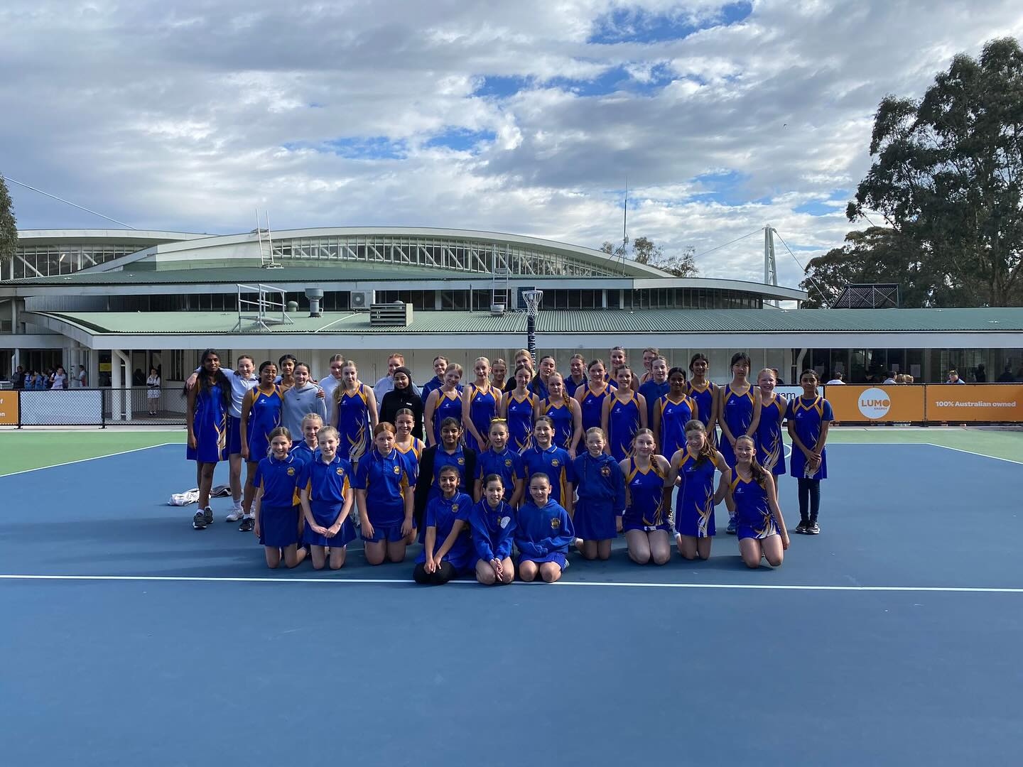 Waverley Meadows Netball Club players gathered on court